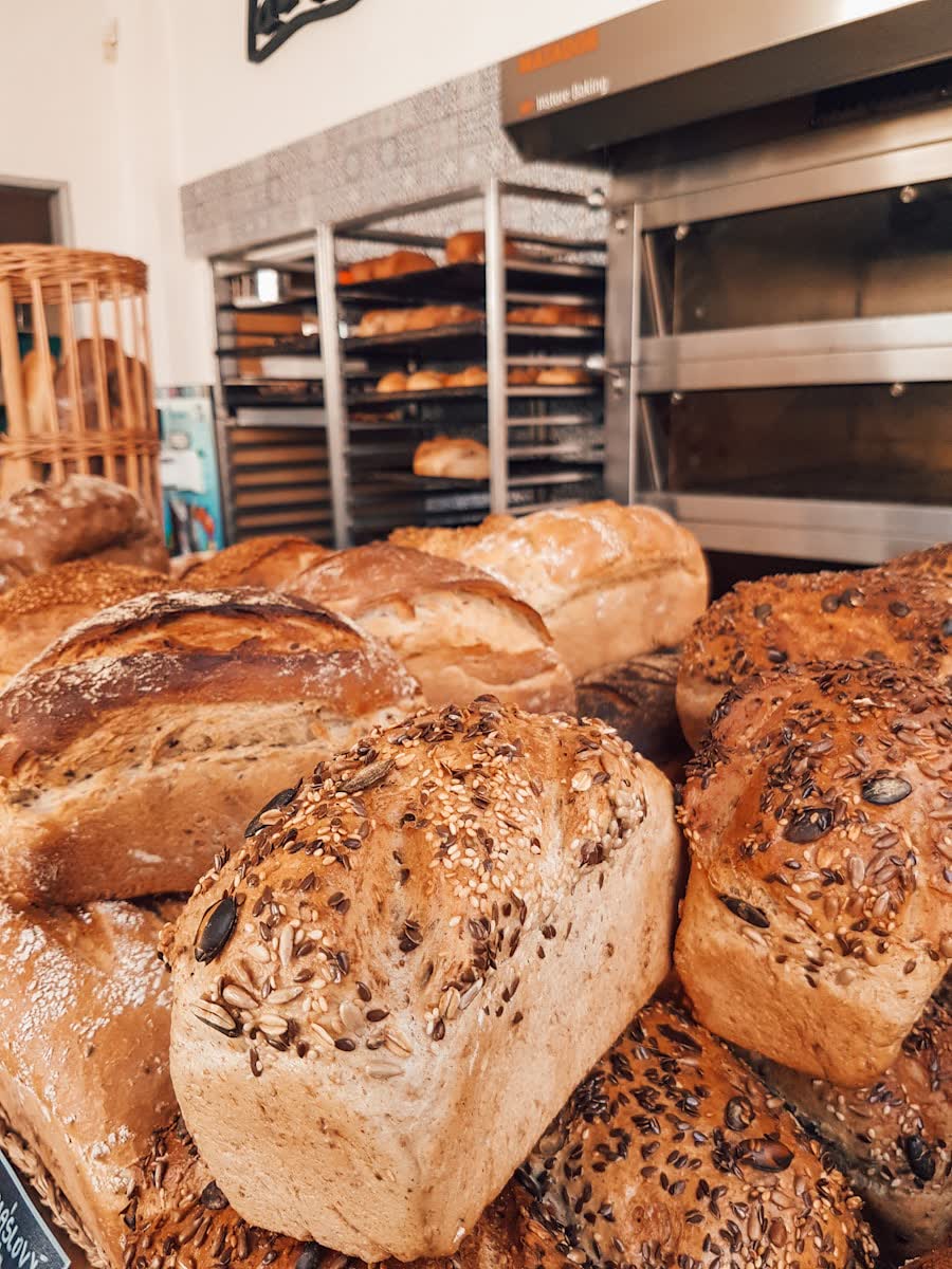 Fresh bread in a bakery